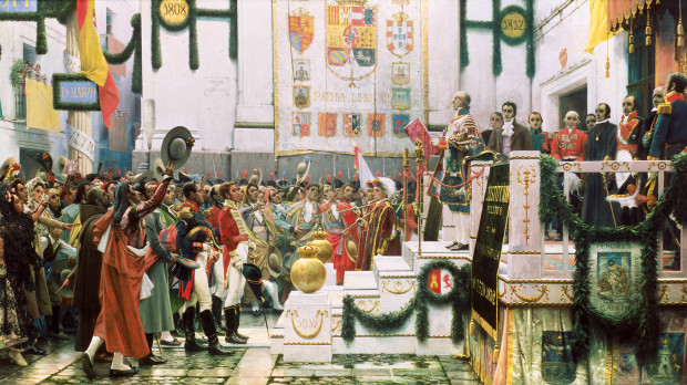 La promulgación de la Constitución de 1812, obra de Salvador Viniegra (Museo de las Cortes de Cádiz).