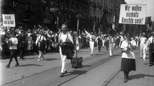 Protestas en Múnich contra la ocupación del Ruhr