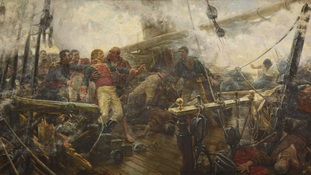 Muerte de Churruca en Trafalgar, óleo de Eugenio Álvarez Dumont, Museo del Prado