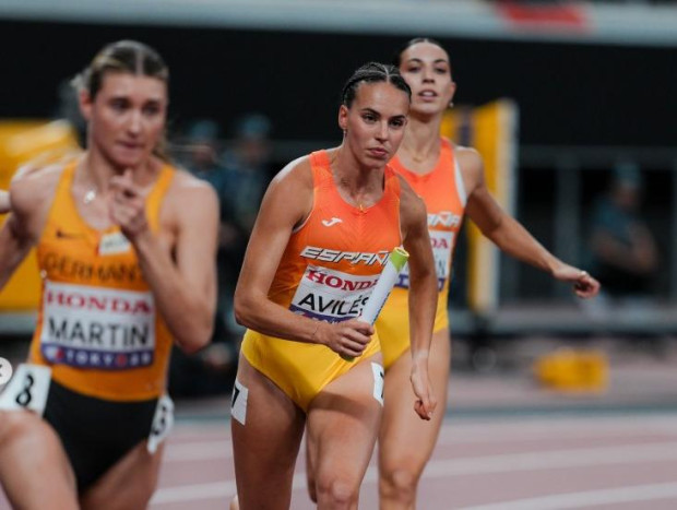 Carmen Avilés, en una prueba con la selección