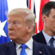 El presidente del Gobierno español, Pedro Sánchez (d), y el presidente de EE.UU., Donald Trump (i), durante la Cumbre del G-20 en Osaka (Japón) en 2019
