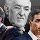 Carles Puigdemont (izquierda), Cándido Conde-Pumpido (centro), Pedro Sánchez (derecha), en un diseño de El Debate