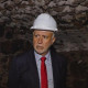 Ángel Víctor Torres en las obras del Templo Masónico de Santa Cruz de Tenerife, cuya restauración financia el Gobierno
