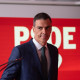 El secretario general del PSOE y presidente del Gobierno, Pedro Sánchez, durante una rueda de prensa, en la sede del PSOE