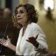 La ministra de Hacienda y vicepresidenta primera del Gobierno, María Jesús Montero, interviene desde la tribuna de oradores durante el pleno posterior a la sesión de control al Gobierno celebrada este miércoles en el Congreso.