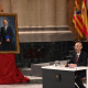 El expresidente de Aragón Javier Lambán durante el homenaje que se le tributó el 10 de julio