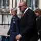 El exasesor del exministro José Luis Ábalos, Koldo García (d), junto a su abogado (i) a su salida de la Comisión del Senado sobre la investigación de las mascarillas durante el COVID-19