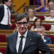 El presidente de la Generalitat, Salvador Illa, en el Parlament de Cataluña