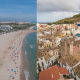 A la izquierda, imagen de la zona del Puerto de Sagunto y a la derecha el municipio de Sagunto
