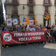 Las decenas de concentrados contra la presencia del Rey en Barcelona, este miércoles