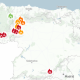 Mapa de los incendios en España