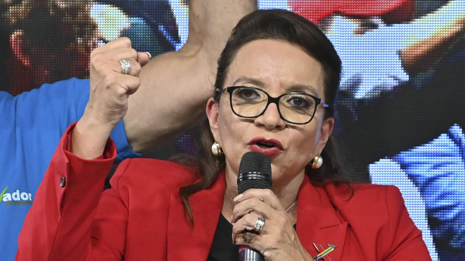 La candidata presidencial Xiomara Castro