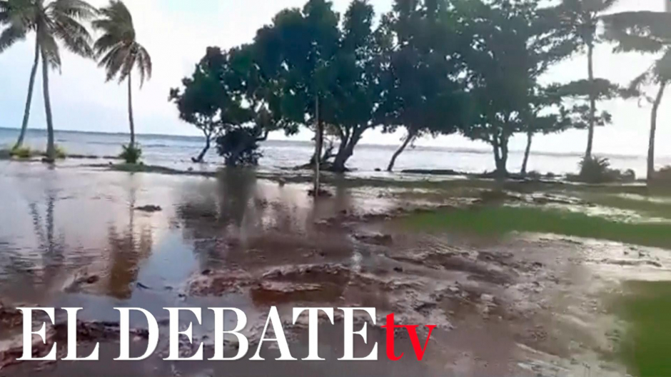 Imágenes de los efectos en Fiyi del tsunami en la isla de Tonga