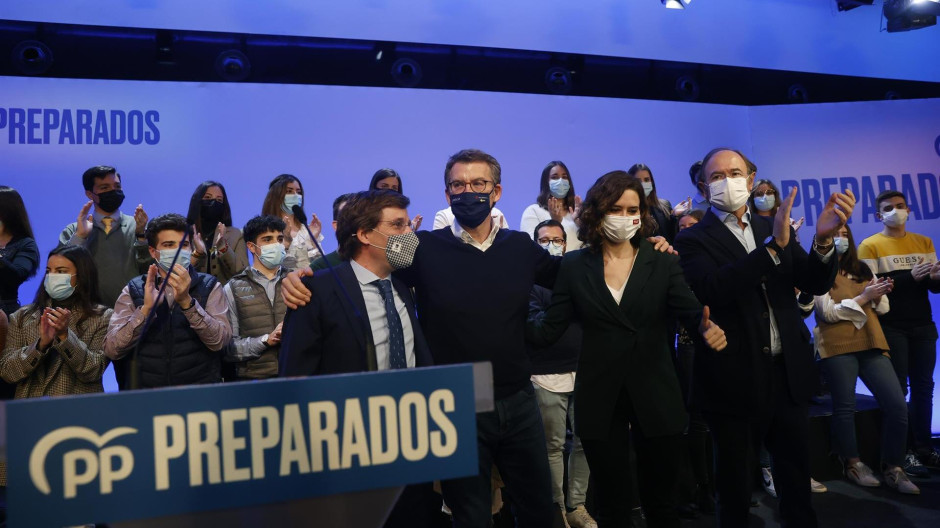 Feijóo, Ayuso y Almeida en Madrid