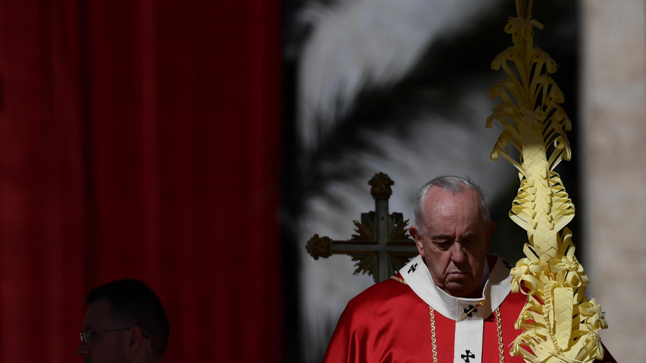 El Papa Francisco durante la celebración del Domingo de Ramos en el Vaticano