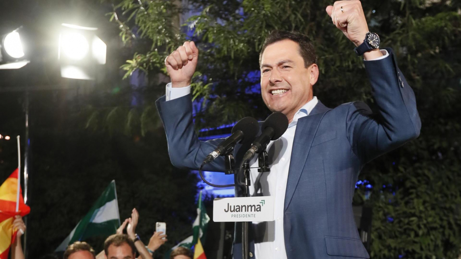 El candidato del PP a la reelección de la Junta de Andalucía, Juanma Moreno