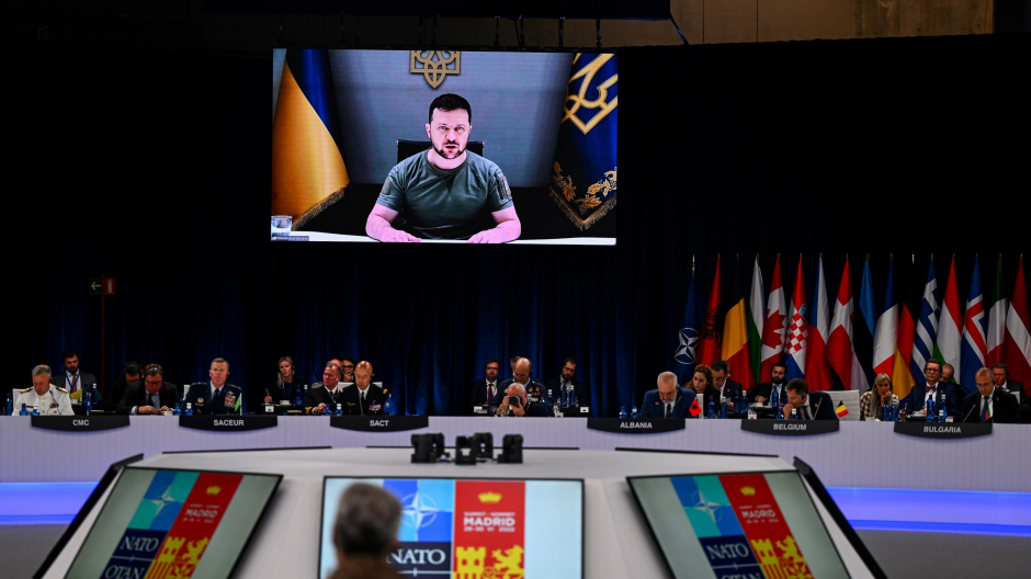 Intervención telemática de Zelenski en la cumbre de la OTAN