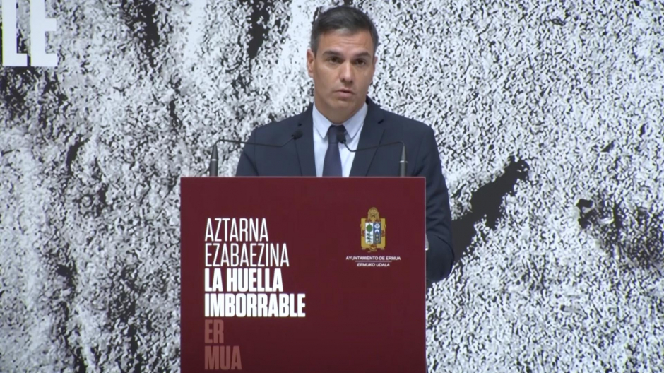 Imagen del presidente del Gobierno, Pedro Sánchez en el homenaje a Miguel Ángel Blanco