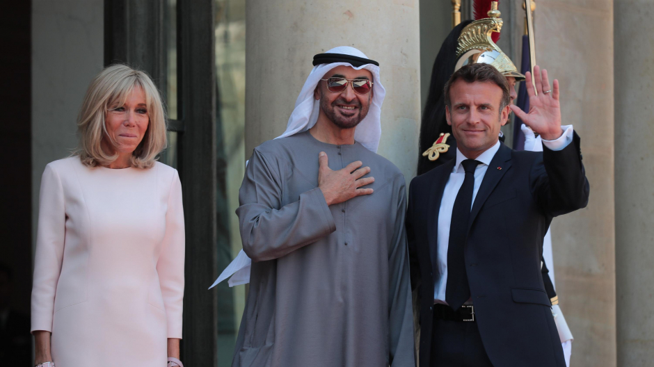 Recepción de Macron al presidente de Emiratos Árabes
