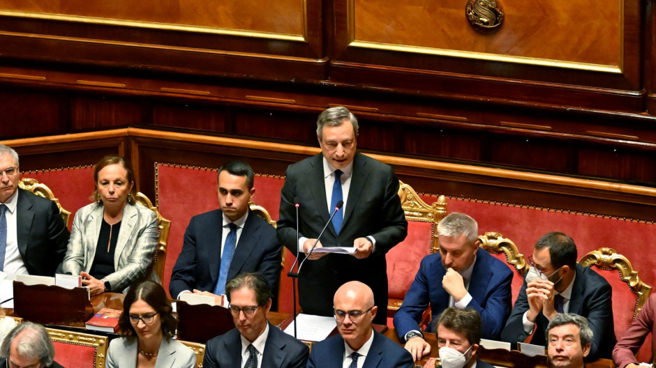 Draghi expone sus condiciones ante el Senado de Italia