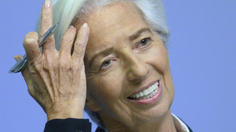 La presidenta del Banco Central Europeo, Christine Lagarde, no se sabe muy bien por qué sonríe.