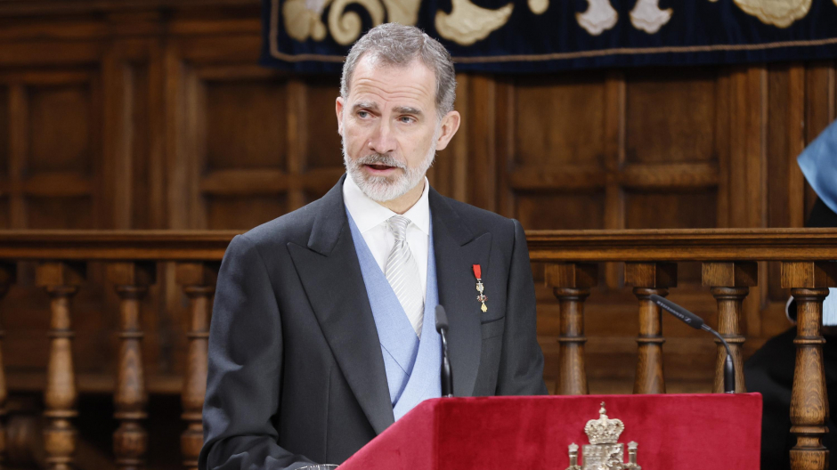Spanish King Felipe VI  during the "Miguel de Cervantes" 2021 Spanish Language Literature Awards Ceremony, April 22, 2022