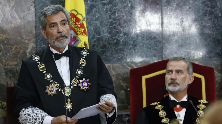 Carlos Lesmes, con el Rey Felipe en la apertura del año judicial