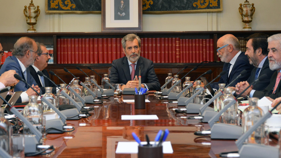 Carlos Lesmes preside el Pleno Extraordinario del Consejo General del Poder Judicial (CGPJ), para la elección de los dos magistrados del Constitucional