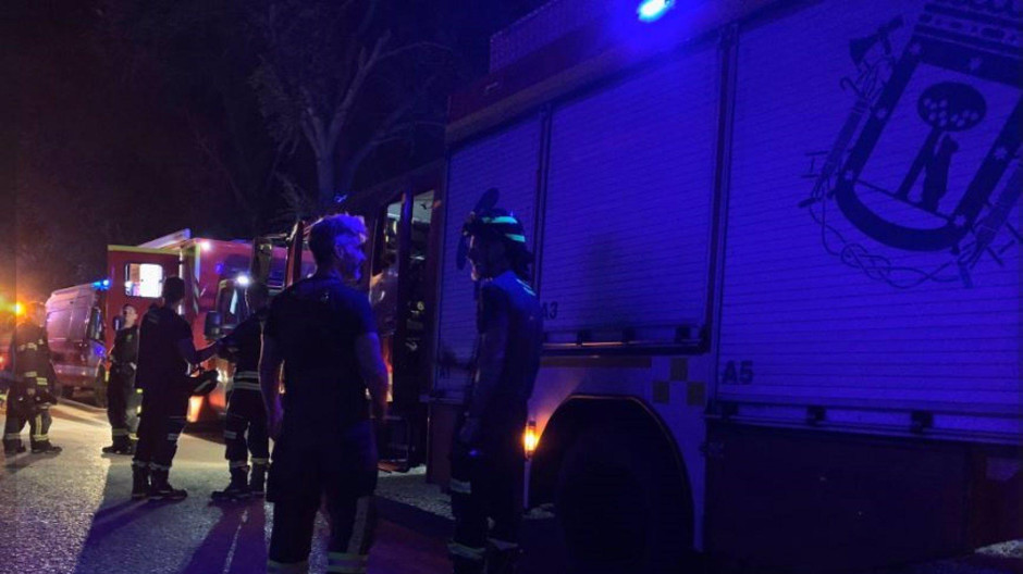 Bomberos de Madrid, en el lugar del siniestro