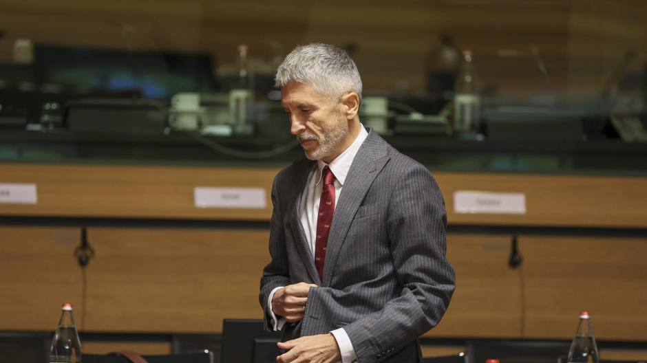 Fernando Grande Marlaska, a su llegada a la reunión de titulares de Interior de la Unión Europea en Luxemburgo