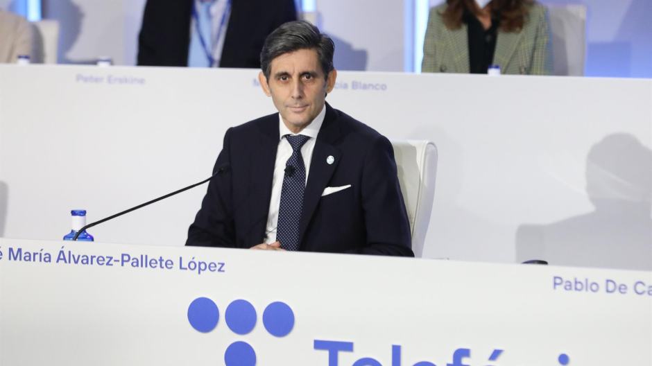 El presidente de Telefónica, José María Álvarez-Pallete, durante la Junta General de Accionistas de Telefónica S.A
