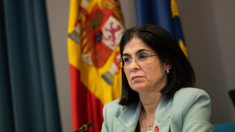 La ministra de Sanidad, Carolina Darias, ofrece una rueda de prensa en Madrid, este jueves