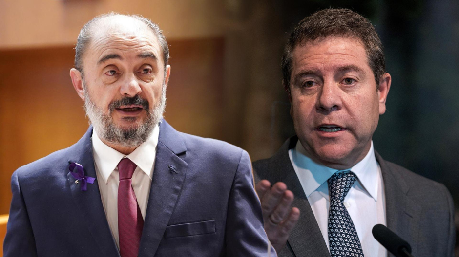 El presidente del Gobierno de Aragón, el socialista Javier Lambán y el presidente del Gobierno de Castilla La Mancha,Emiliano García-Page