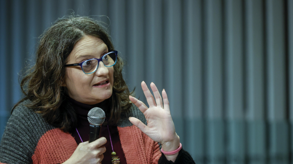 La exvicepresidenta del Gobierno valenciano, Mónica Oltra, en la presentación de un libro