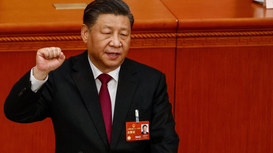 Xi Jinping, durante su reelección para un tercer mandato presidencial en China