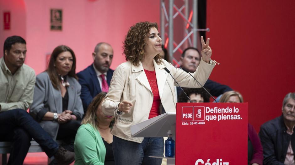 La vicesecretaria general del PSOE y ministra de Hacienda y Función Pública en un mitin