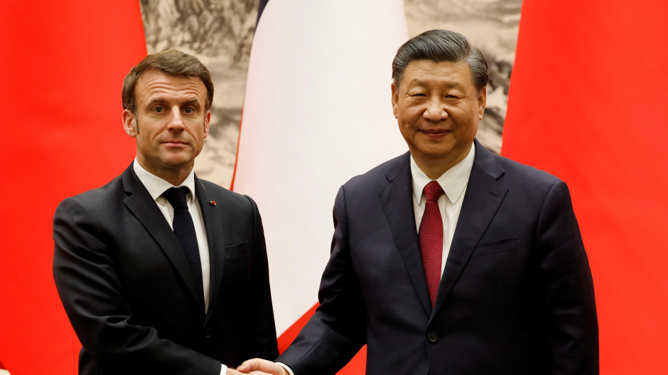 El presidente de China, Xi Jinping y su homólogo francés, Emmanuel Macron