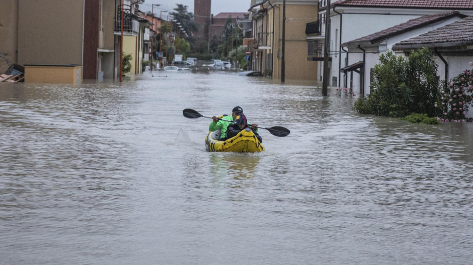Imagen de las inundaciones causadas por la lluvia en italia