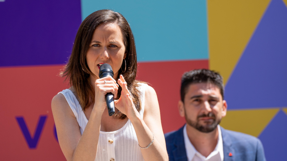 Ione Belarra interviene en el acto en apoyo de la candidata a la alcaldía de Sevilla
