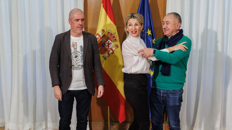 Unai Sordo, Yolanda Díaz y Pepe Álvarez son los únicos que apoyan esta norma