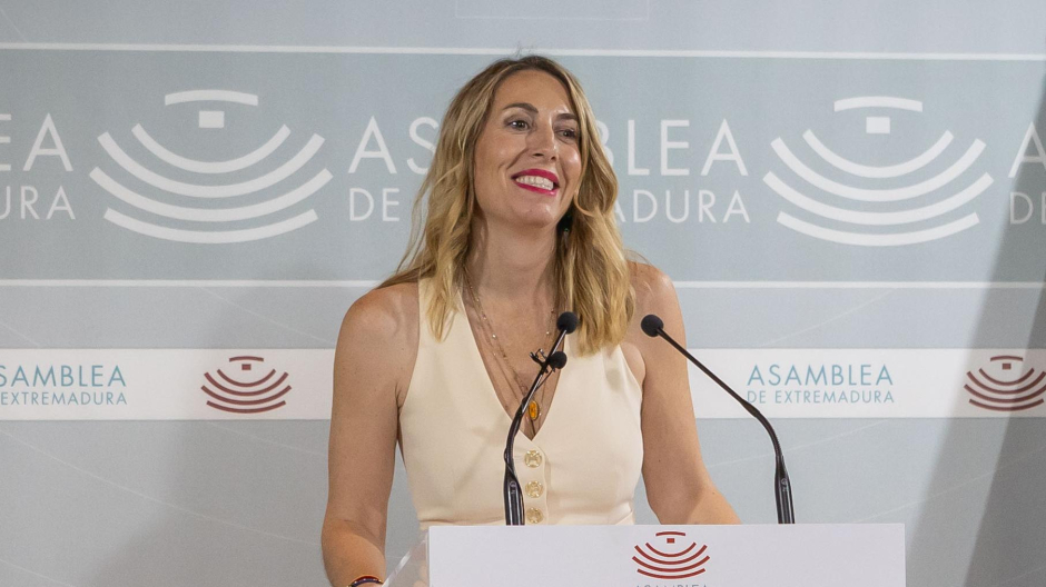María Guardiola, el martes en una comparecencia en la Asamblea de Extremadura