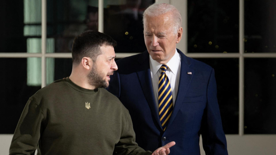 Volodimir Zelenski y Joe Biden durante la visita del presidente de Ucrania a la Casa Blanca