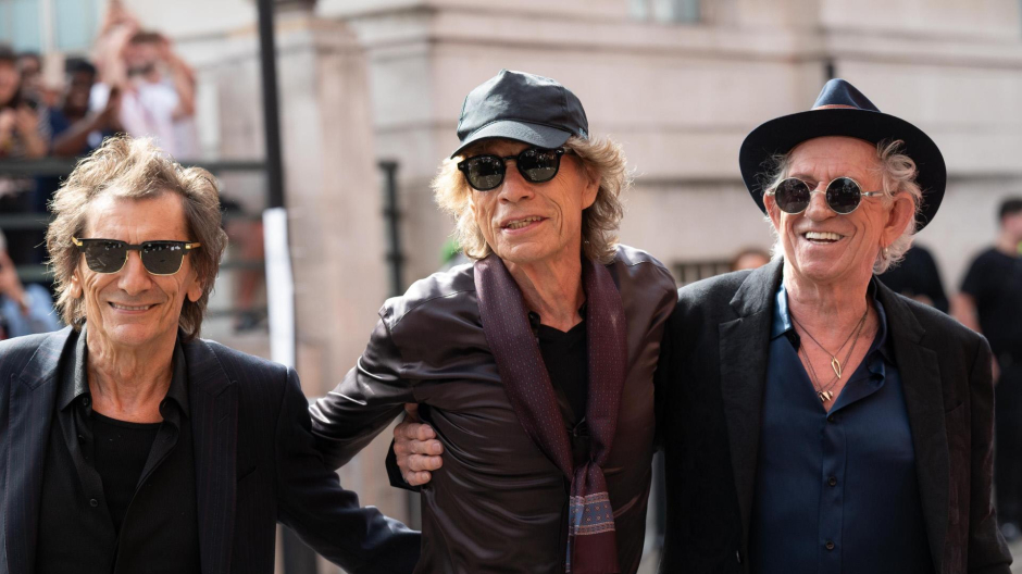 Los Rolling Stones (Ron Wood, Mick Jagger y Keith Richards) en la presentación este miércoles de su nuevo álbum en Londres