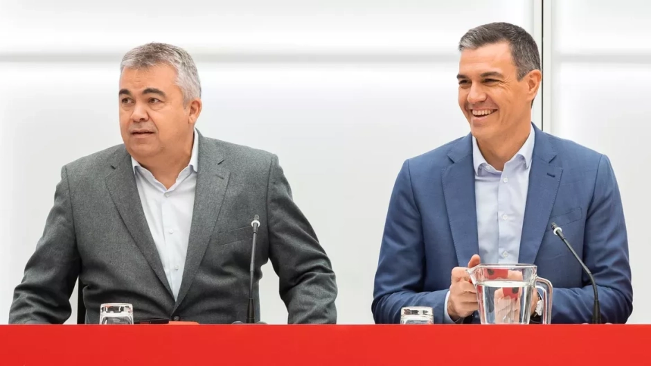 Pedro Sánchez y Santos Cerdán, secretario de organización del PSOE