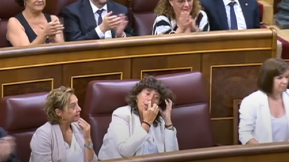La diputada de ERC Teresa Jordá tras el turno de palabra de Rufián