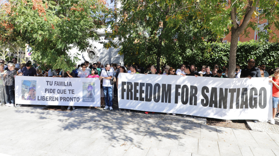 Manifestación silenciosa, en Madrid, por la liberación de Santiago Sánchez Cogedor