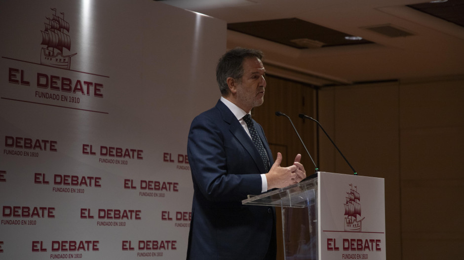 Bieito Rubido, director de El Debate, durante la presentación de la edición de la Comunidad Valenciana