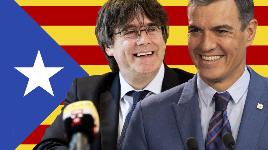Fotomontaje de Pedro Sánchez y Puigdemont