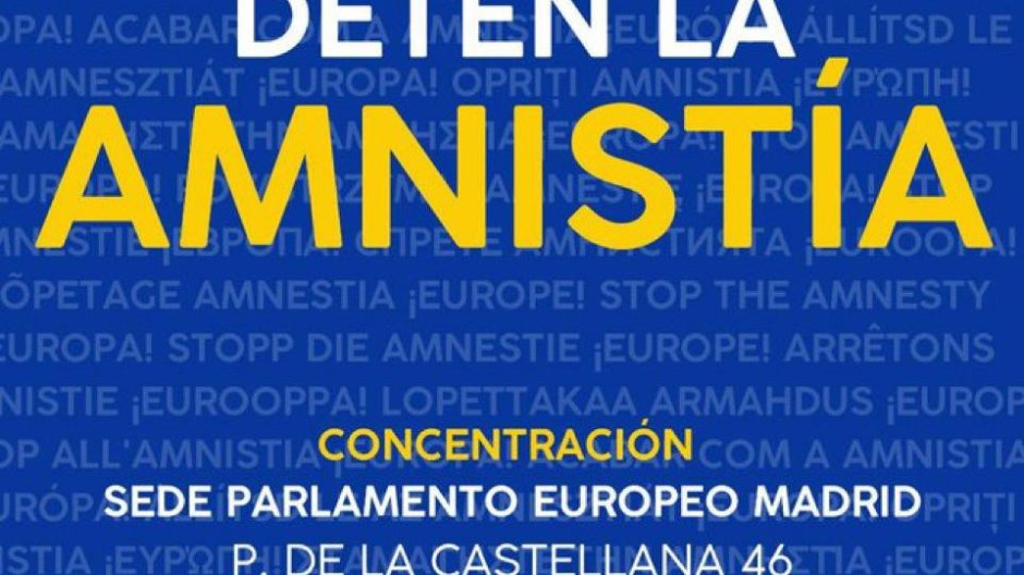 Cartel de la concentración ¡Europea! Detén la Amnistía