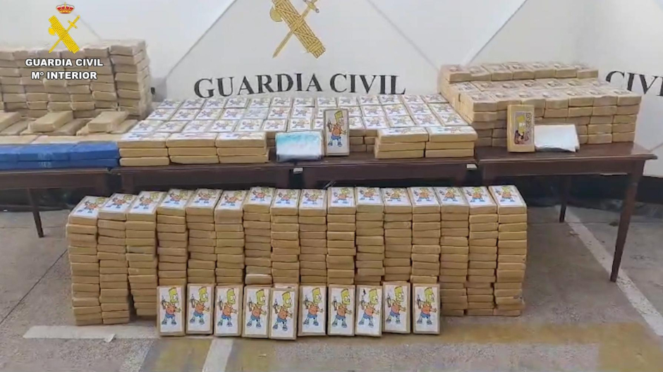 Los 600 kilos de cocaína incautados por la Guardia Civil, Valencia